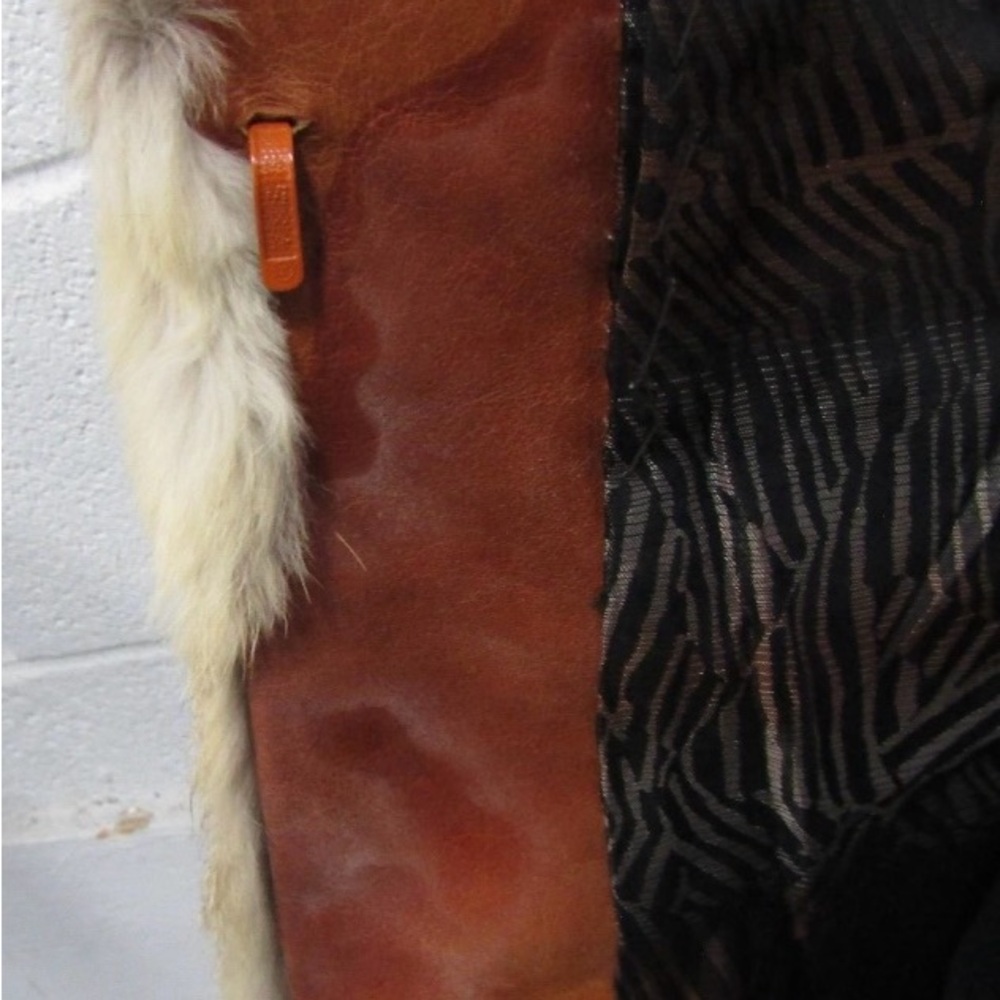 Vintage Unisex Beautiful Assorted Color Long Unbranded Coyote Fur & Leather Coat - Picture 6 of 10
